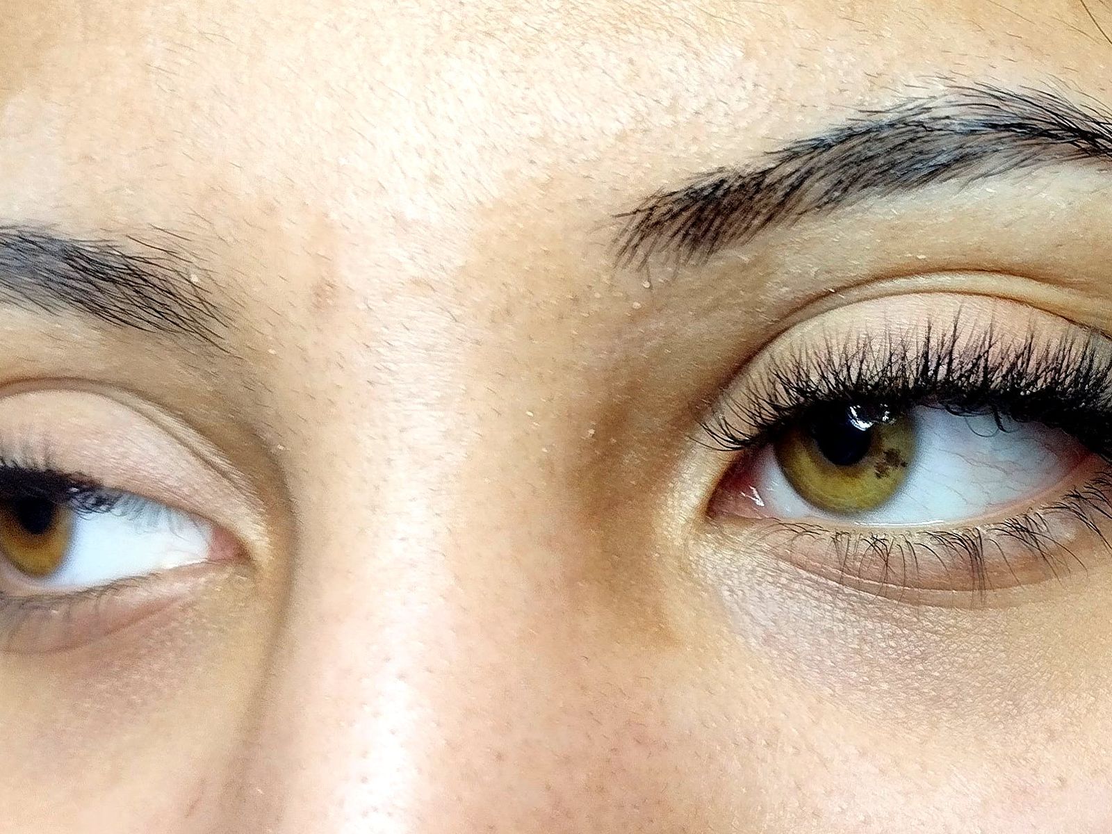 Mirada con las pestañas y las cejas arregladas